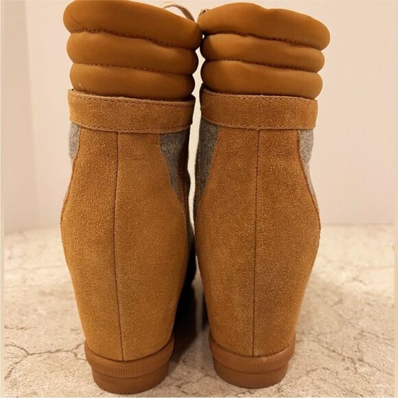 Brown and Gray Women's Ankle Boots - Picture 4 of 6